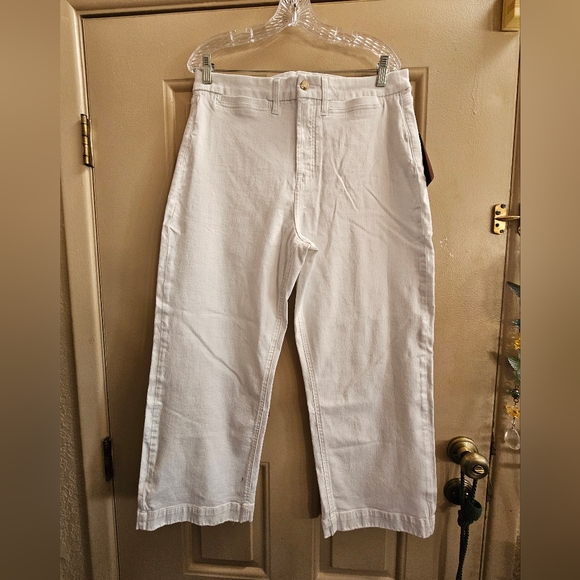 *HP* Jen 7 by 7 for all Mankind Cropped Wide Leg Jeans in White NWT - Picture 4 of 10